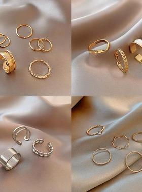 New Korean Women Crystal Zircon Sweet Rings Cute Jewelry跨境