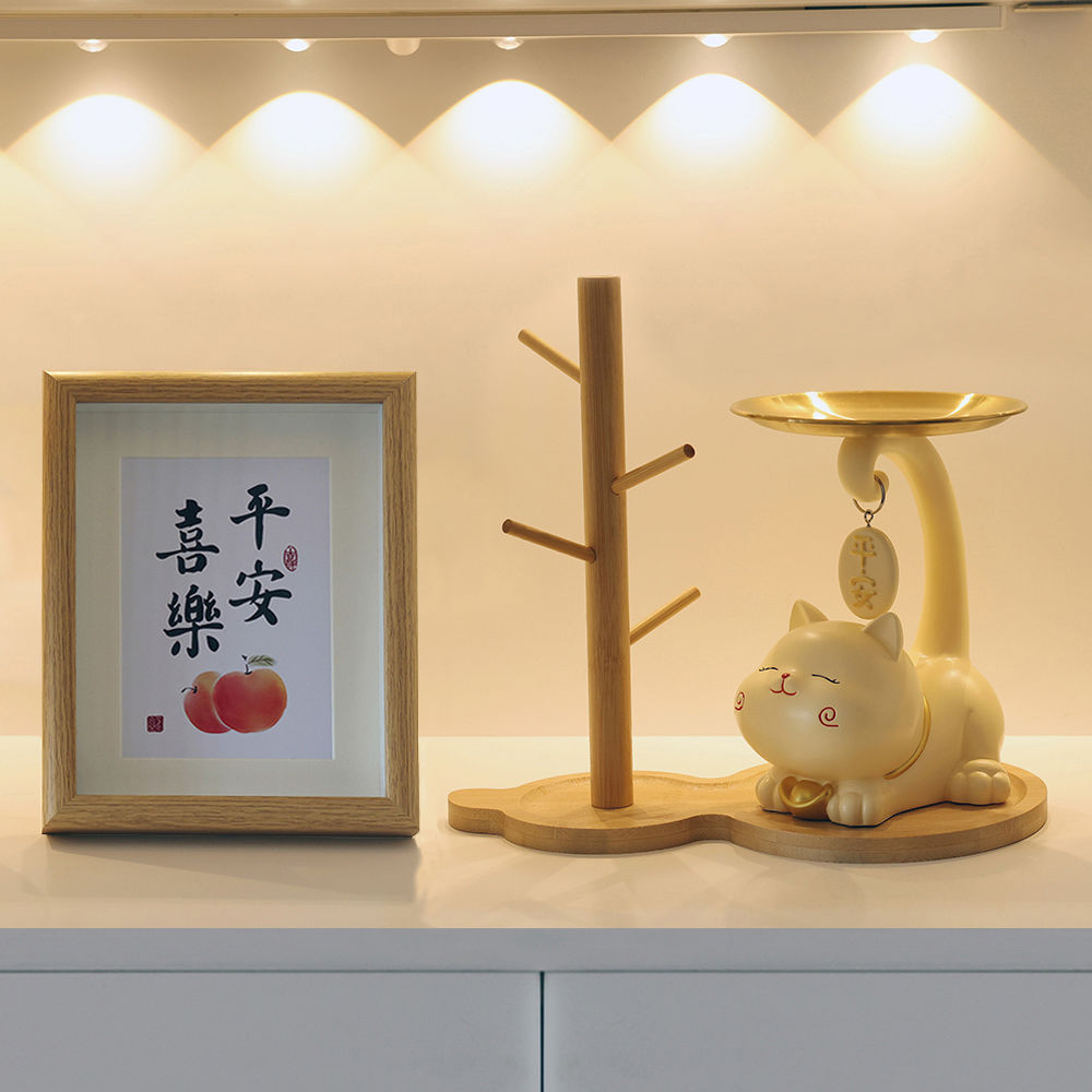 招财猫入户玄关钥匙收纳托盘摆件客厅吧台家居装饰品乔迁新居礼品 - 图3