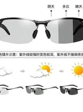 日夜两用眼镜开车专用墨镜男款驾驶偏光镜钓鱼眼镜看漂变色太阳镜