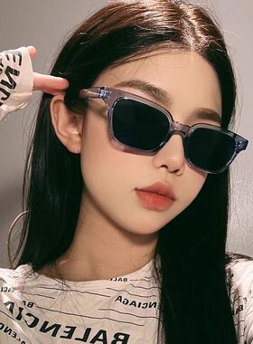 冰透灰墨镜素颜氛围感韩