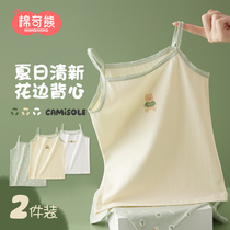 Girl Vest Pure Cotton Autumn winter Childrens hanging band shirt large childrens blouse with undershirt female baby underwear Spring and autumn