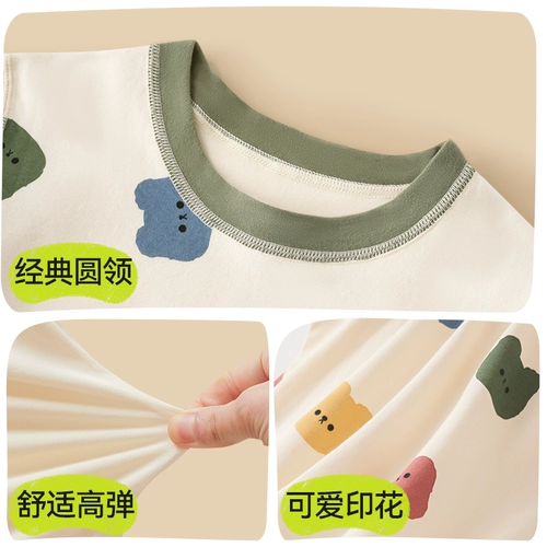 Детское осеннее термобелье для мальчиков, хлопковое нижнее белье, комплект, детская удерживающая тепло демисезонная пижама