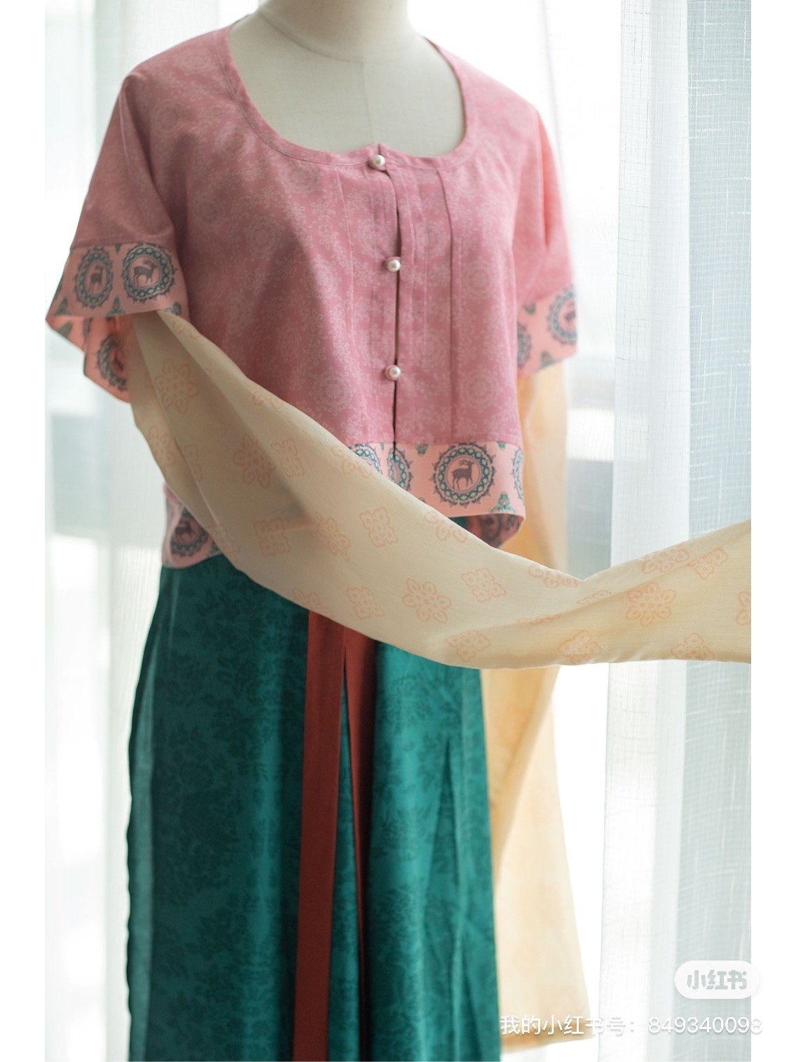 青泠谷原创唐制汉服缘边pp领鸡心领苎麻圆领唐背子唐制上装褙子女,淘宝优惠券,粉丝福利购,淘宝优惠卷