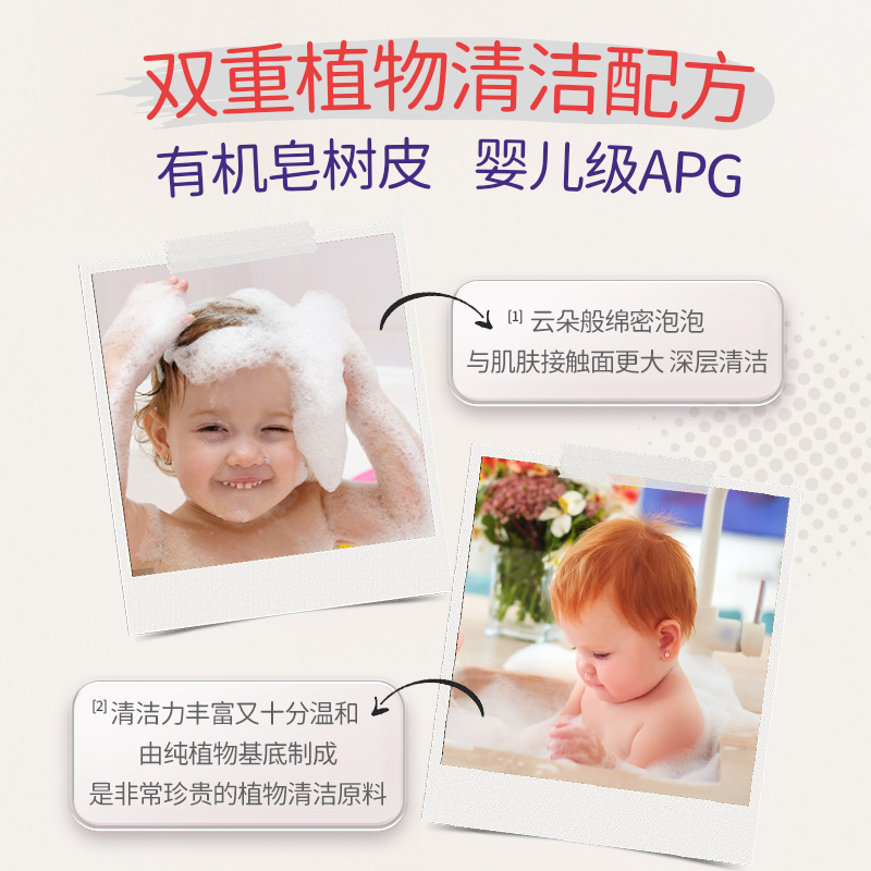 加州宝宝低敏无香泡泡浴儿童新生婴儿洗发水沐浴露二合一无泪洗护