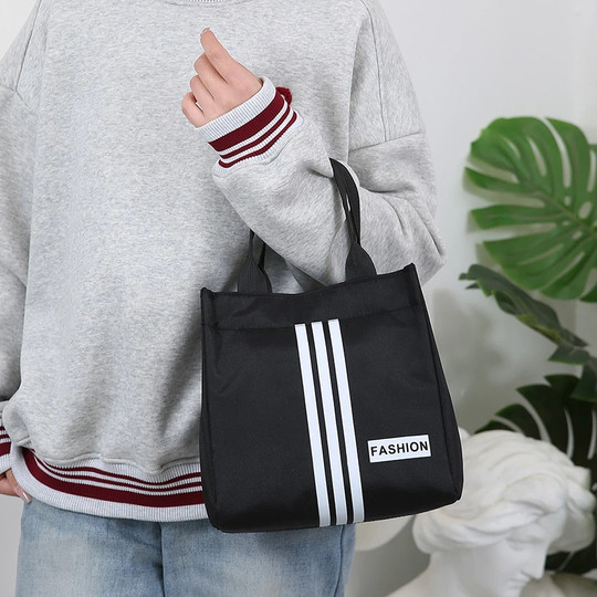 2025春季新款时尚手提包便携式带饭便当包大容量手拎包简约收纳包