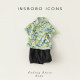 Children's suit fresh printed boys summer suit two-piece set