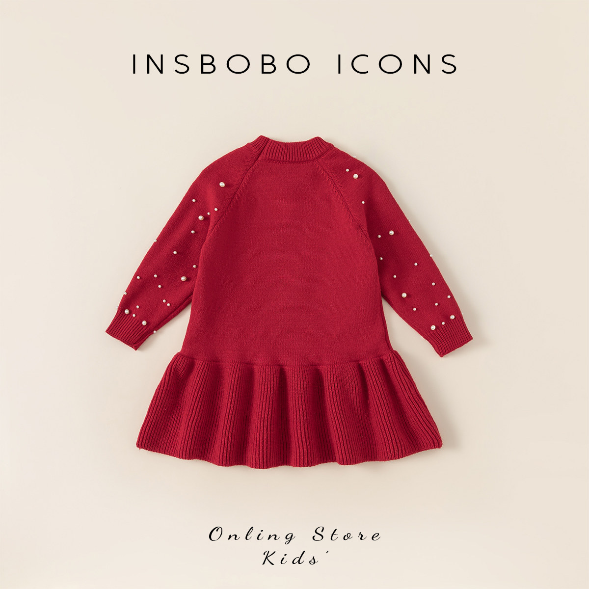 儿童裙子拜年服小女孩洋气公主裙气质珍珠2025新款秋冬季针织裙潮,淘宝优惠券,粉丝福利购,淘宝优惠卷