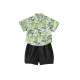 Children's suit fresh printed boys summer suit two-piece set