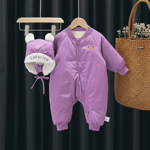 Детский демисезонный пуховик, комбинезон для мальчиков с пухом для выхода на улицу, 0-1-3-6 мес.