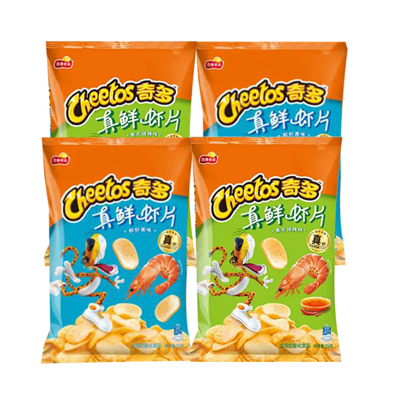 奇多真鲜虾片膨化食品大礼包薯片 美东食品膨化食品