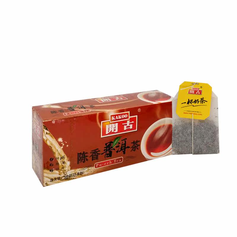 开古陈香袋泡茶叶25小包黑茶茶包 美东食品普洱