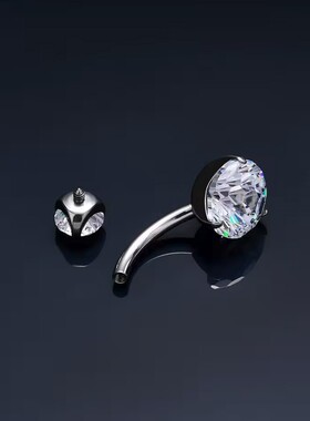 脐钉医用钛合金植入级内螺纹肚脐环性感风女爆闪养洞大钻12 14mm
