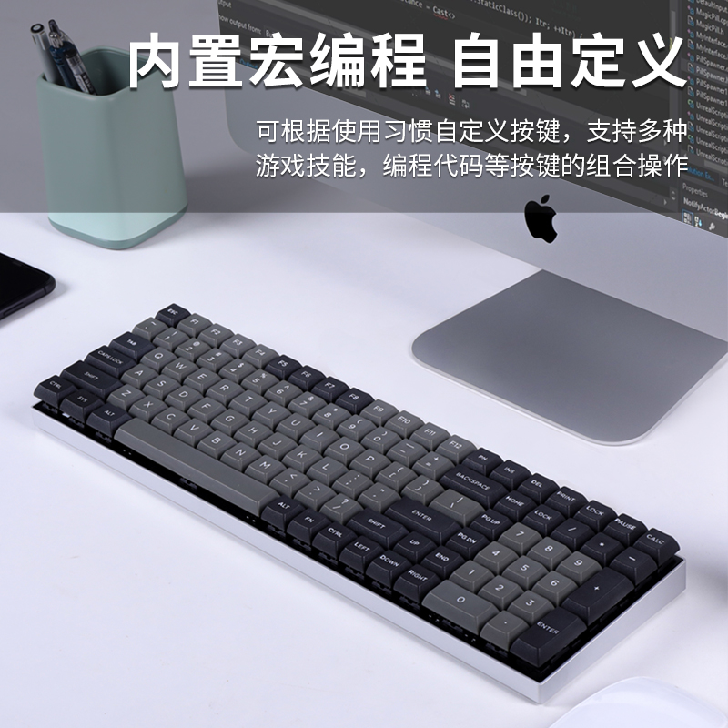 沃特概尔 MITOMK Tab90Mcherry轴机械键盘金属底壳黑轴紧凑型布局