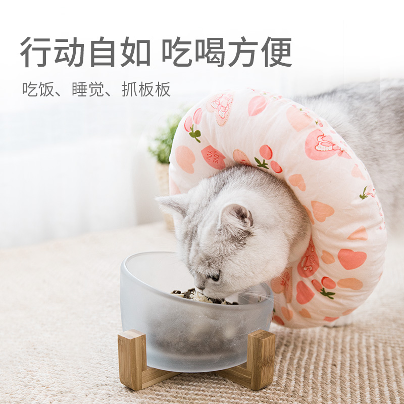 伊丽莎白圈猫项圈绝育软圈防舔防咬头套术后用药小猫咪伊利沙白圈-图0