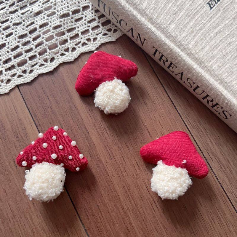 帽子上的装饰品配件可爱珍珠红色蘑菇充棉布艺手工发饰diy配件胸,淘宝优惠券,粉丝福利购,淘宝优惠卷
