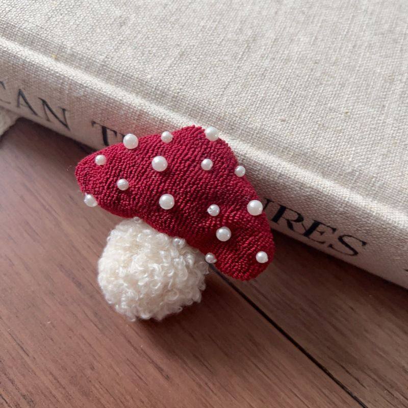 帽子上的装饰品配件可爱珍珠红色蘑菇充棉布艺手工发饰diy配件胸,淘宝优惠券,粉丝福利购,淘宝优惠卷