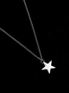 项链男款韩版ins简约长条五星双层项链男女潮个性百搭T恤钛钢吊坠