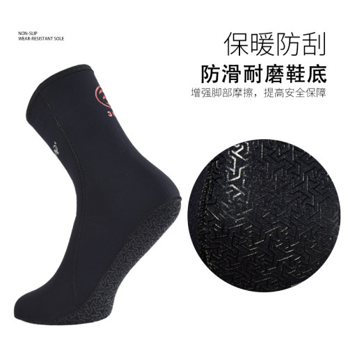 hisea潜水袜冬游泳防寒防割滑软底保暖沙滩袜浮潜手脚套安全装备 - 图1