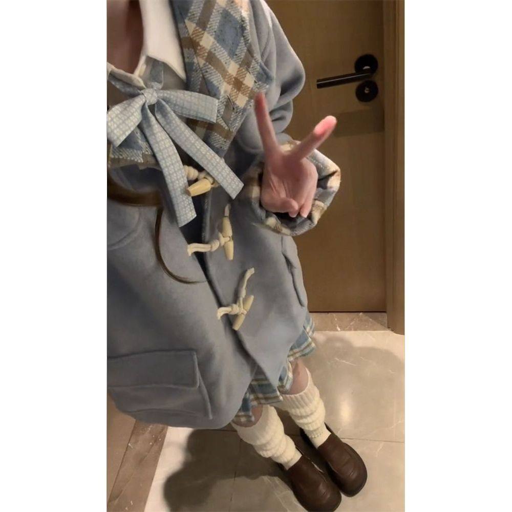 迷雾之境 少女学院优雅千金外套秋冬甜美裙子毛呢短裙两件套套装,淘宝优惠券,粉丝福利购,淘宝优惠卷