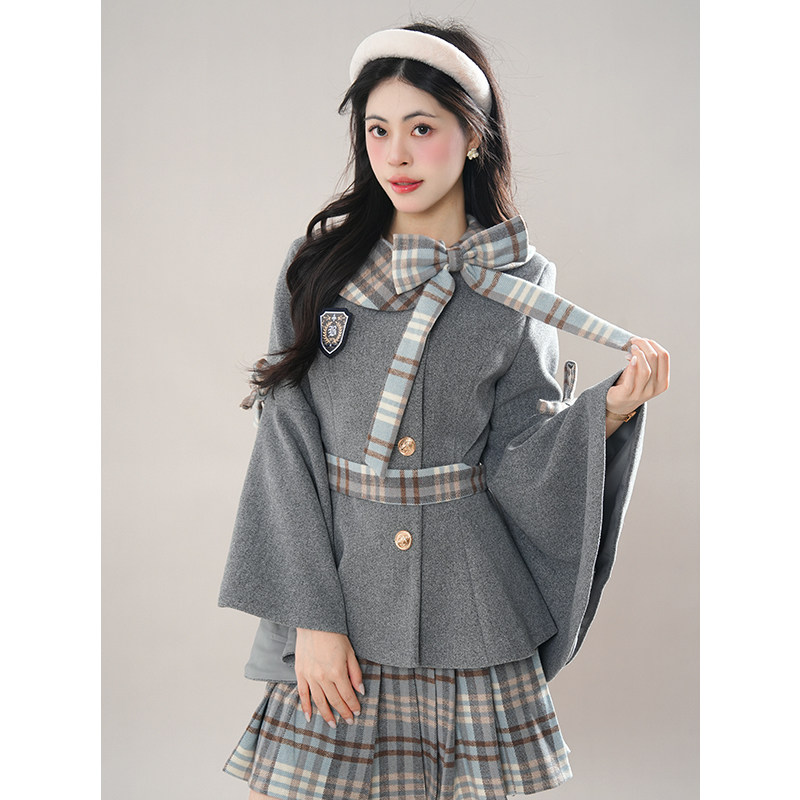 法式富家千金套装女春季2025新款高级感毛呢外套+百褶半裙两件套,淘宝优惠券,粉丝福利购,淘宝优惠卷