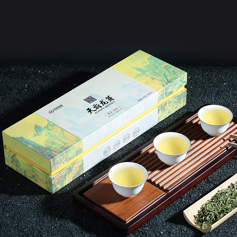 天府龙芽川茶集团高山云雾特级礼品茶四川名茶明前绿茶礼盒装180g