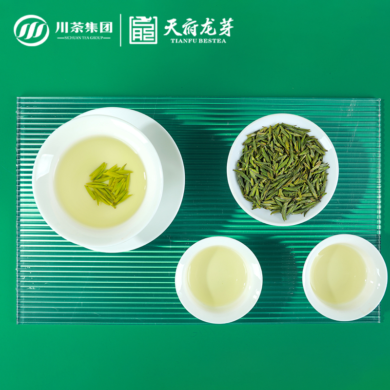 天府龙芽茶叶2024年新茶四川高山特级明前嫩芽绿茶高档礼盒装100g