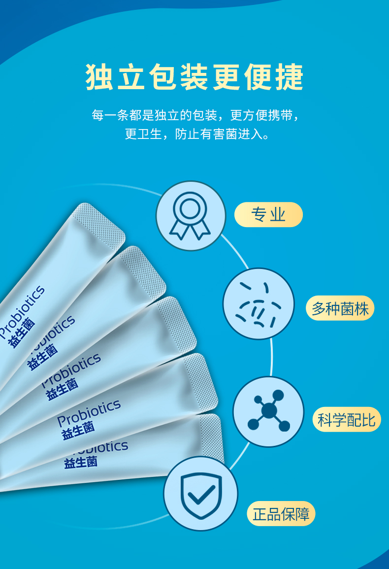 亨博士益生菌20袋【买2送1】复合益生元活性冻干粉固体饮料男女