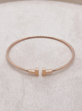 【自营】中古99新蒂芙尼 T系列窄版线圈手镯18K金 男女同款