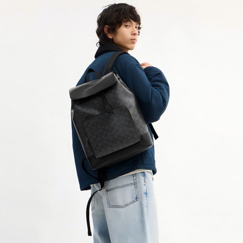 【自营】COACH/蔻驰男士 TURNER系列 抽绳开合双肩包背包通勤包 - 图2