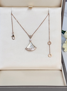 【自营】中古99新宝格丽DIVAS’DREAM系列玫瑰金钻石扇形项链女款