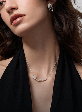 【自营】HEFANG Jewelry/何方珠宝星云系列 幸运流星飘带元素饰品