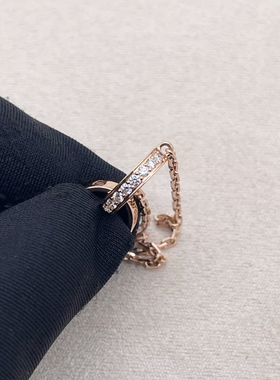 【自营】中古99新卡地亚Love系列双环项链镶18颗钻项链玫瑰金送礼