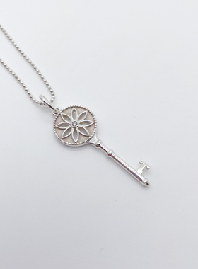 【自营】中古95新TIFFANY蒂芙尼镂空钥匙项链 925银雏菊钥匙银饰