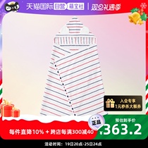 (Self-employed) Japanese Accarpenters City newborn baby Lieven cap bathrobe baby pure cotton big striped bath towels