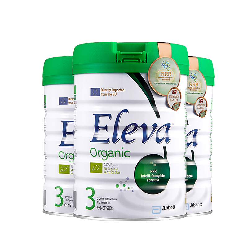 天猫国际母婴直营【直营】3罐美国雅培进口港版菁挚有机菁智婴幼儿童牛奶粉3段900g0