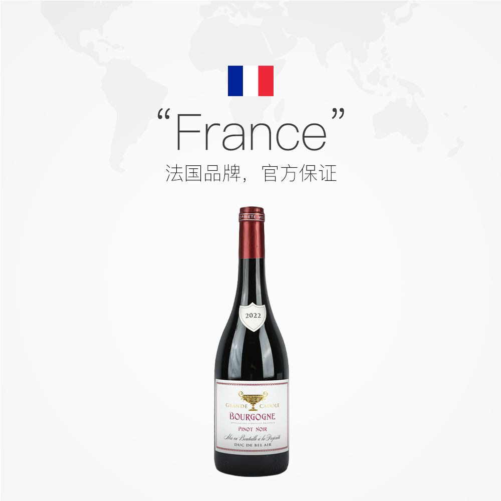 【自营】法国勃艮第大区黑皮诺/黑比诺干红原瓶Pinot Noir口粮酒