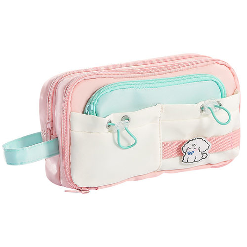 执笔阁 新款撞色笔袋大容量高颜值可爱简约文具袋原创小众学生笔袋铅笔盒多功能文具收纳袋小学生多层 - 图3