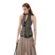 SINGLE MOMENT 26SS French retro simple slub halter neck slim sleeveless vest top for women