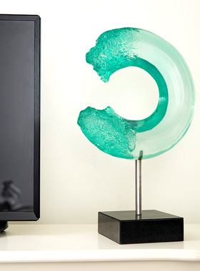 北欧现代简约透明抽象桌面摆件客厅玄关书房艺术摆设工艺品装饰品