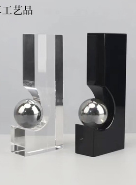 现代简约几何形状水晶球书档摆件客厅卧室玄关茶几电视柜家居饰品
