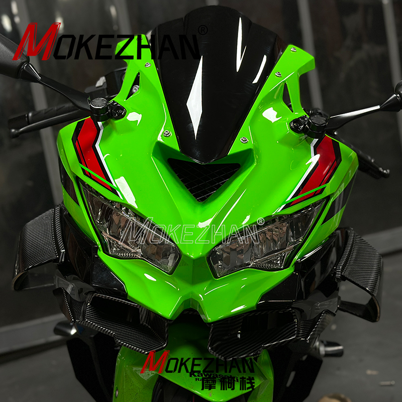 适用川崎ZX25R ZX25RR改装竞技风挡后驼峰导流罩风刀定风翼侧风翼 - 图0