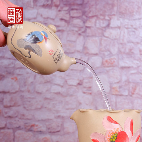 190ml 建水紫陶壶白陶茶壶名家家用功夫泡茶壶/王天龙白陶壶H99 - 图2