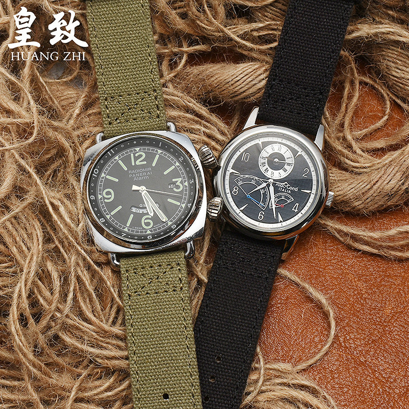 汉密尔顿卡其野战精工5号帆布表带 皇致手表配件