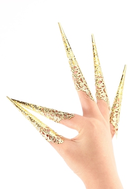 美甲成品长指甲软甲手饰品长款甲舞蹈长指甲民族风手饰手指少女