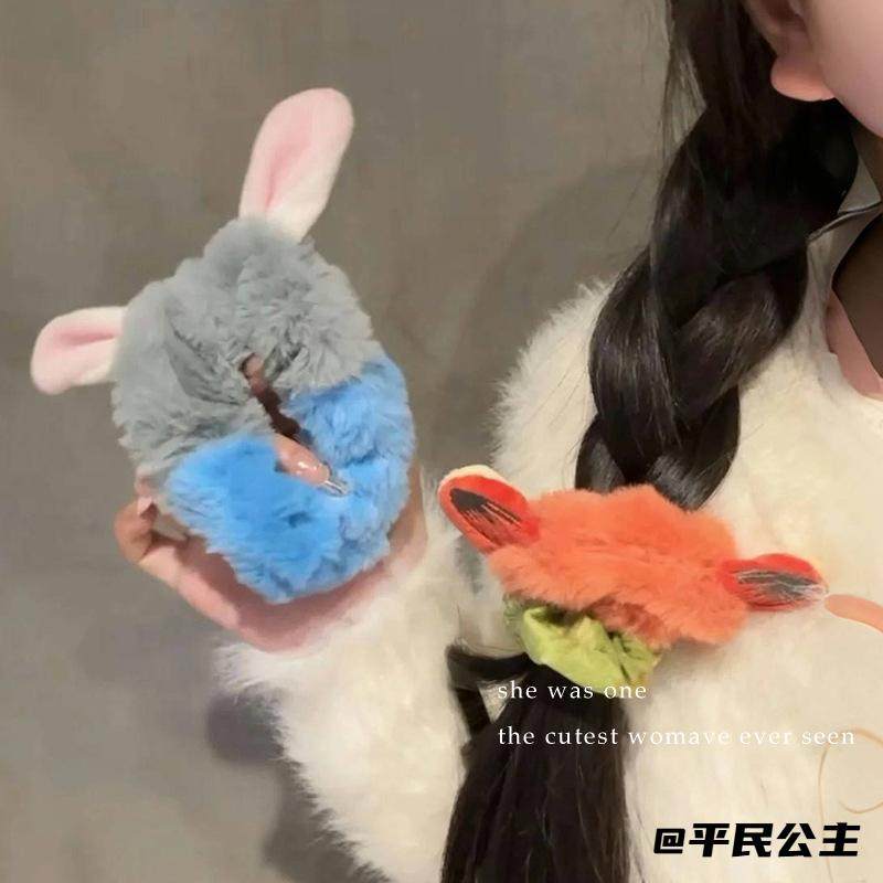 卡通发绳尼克大肠发圈兔子警官毛绒耳朵朱迪尼克发圈狐狸新款可爱,淘宝优惠券,粉丝福利购,淘宝优惠卷