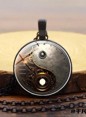 欧美阴阳成品仿宝石吊坠嘻哈机械