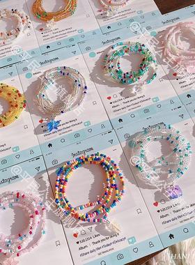 海盐薄荷小米珠手串串珠DIY手工