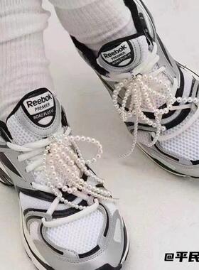 珍珠蝴蝶结手作手工新款鞋耳环