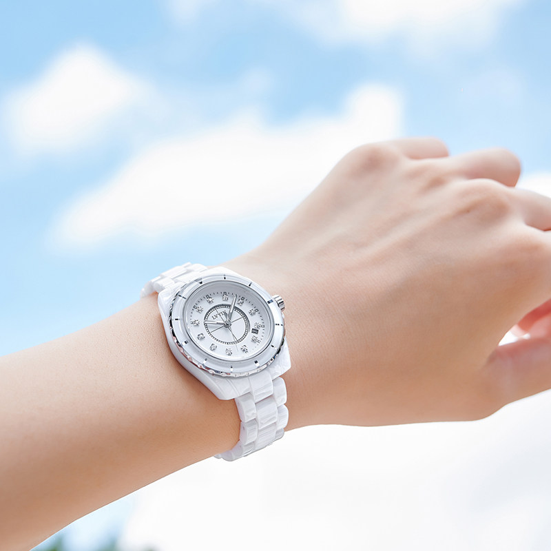 官方旗舰店正品陶瓷j12女士女表 意卡伊国产腕表