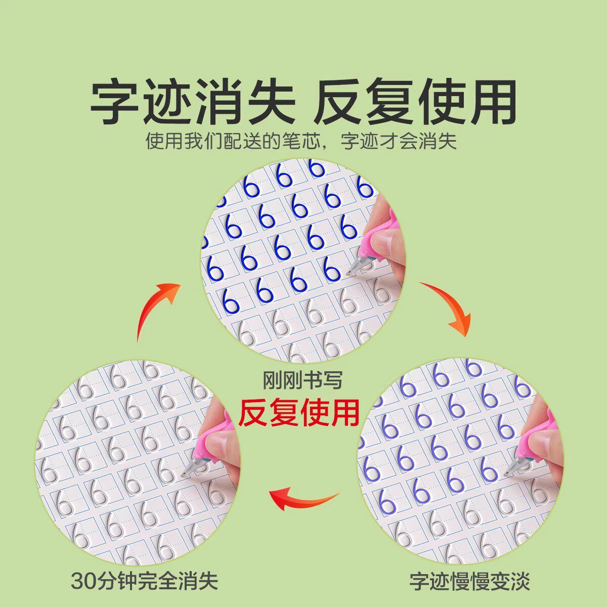 数字练字帖儿童幼儿园凹槽控笔训练字帖中班入门描红本大班小孩贴练字本每日一练初学者专用练习写字全套反复使用宝宝幼升小练习册